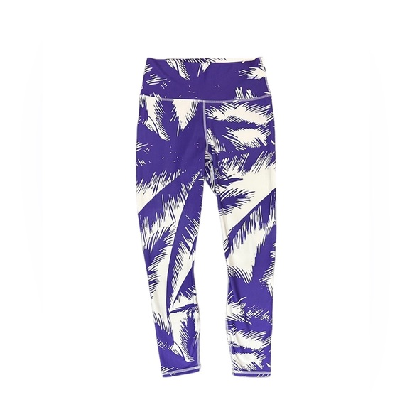 FABLETICS High Waisted Printed PureLuxe Paradiso Leggings 7/8 Purple White XXS - Picture 2 of 15